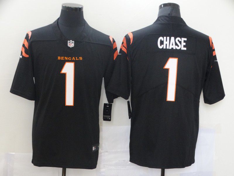 Men Cincinnati Bengals #1 Chase Black Nike Vapor Untouchable Limited 2021 NFL Jersey->denver broncos->NFL Jersey